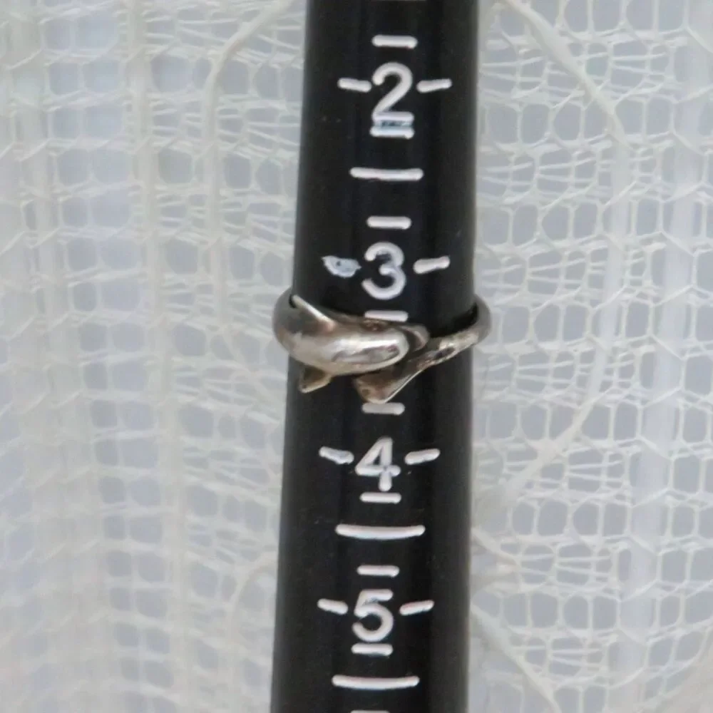 Vintage Sterling Silver Dolphin Toe Ring Adjustable Size 3.5 Ocean Theme
